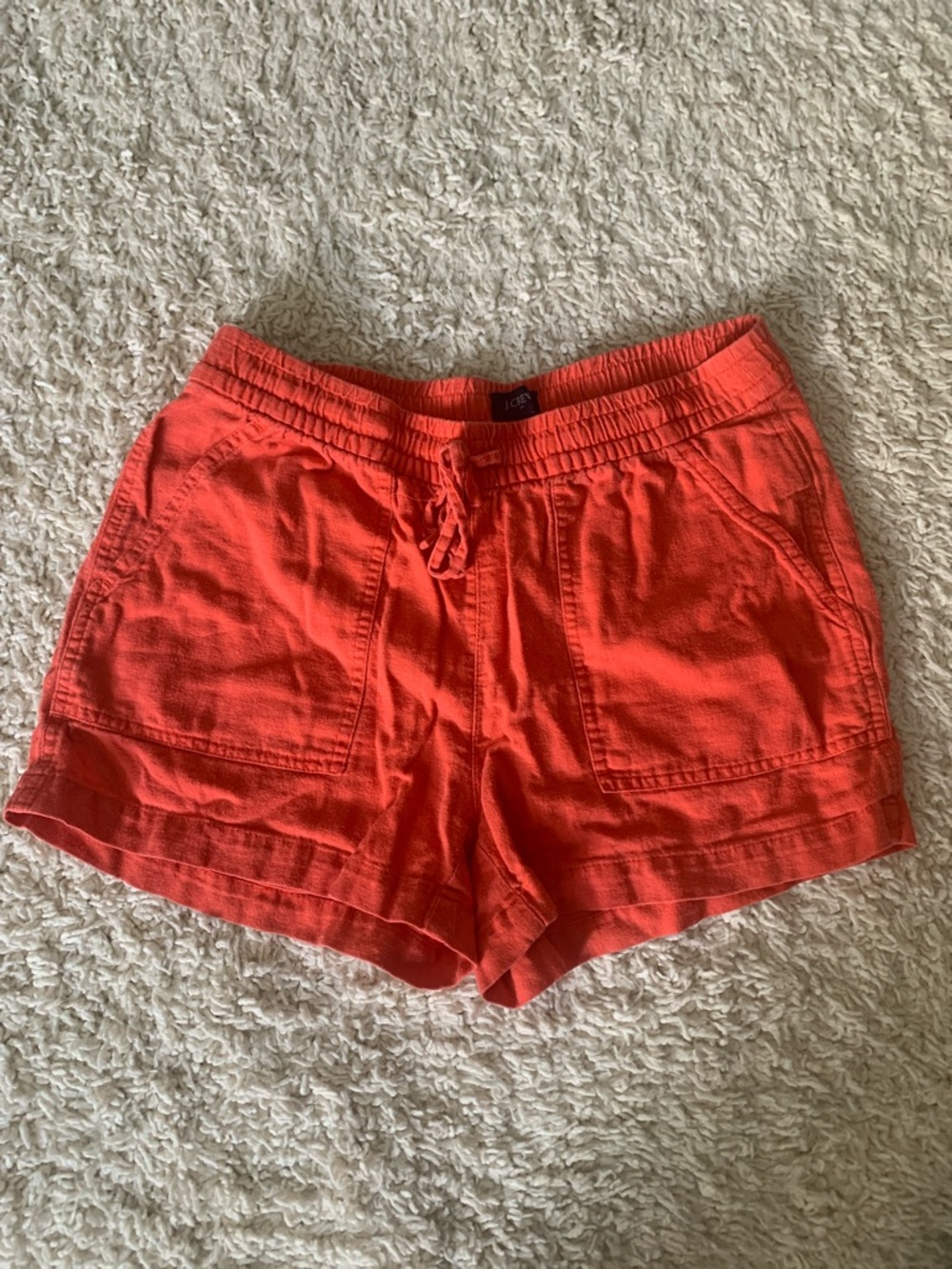 J. Crew Bright Coral Drawstring Shorts